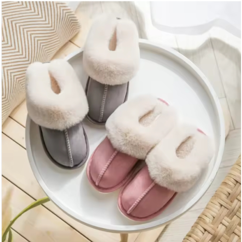 Custom Logo Indoor Outdoor Cozy Plush Memory Foam Fluffy Soft Warm Slip On Winter Slippers